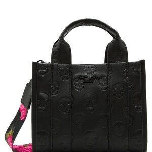 Betsey Johnson - Black Embossed Skullicious Tote Bag